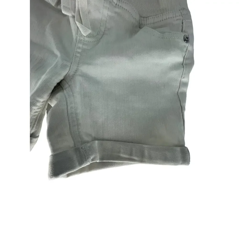 Justice Girls White Wash Denim Pull-On Jean Shorts Youth Size 8